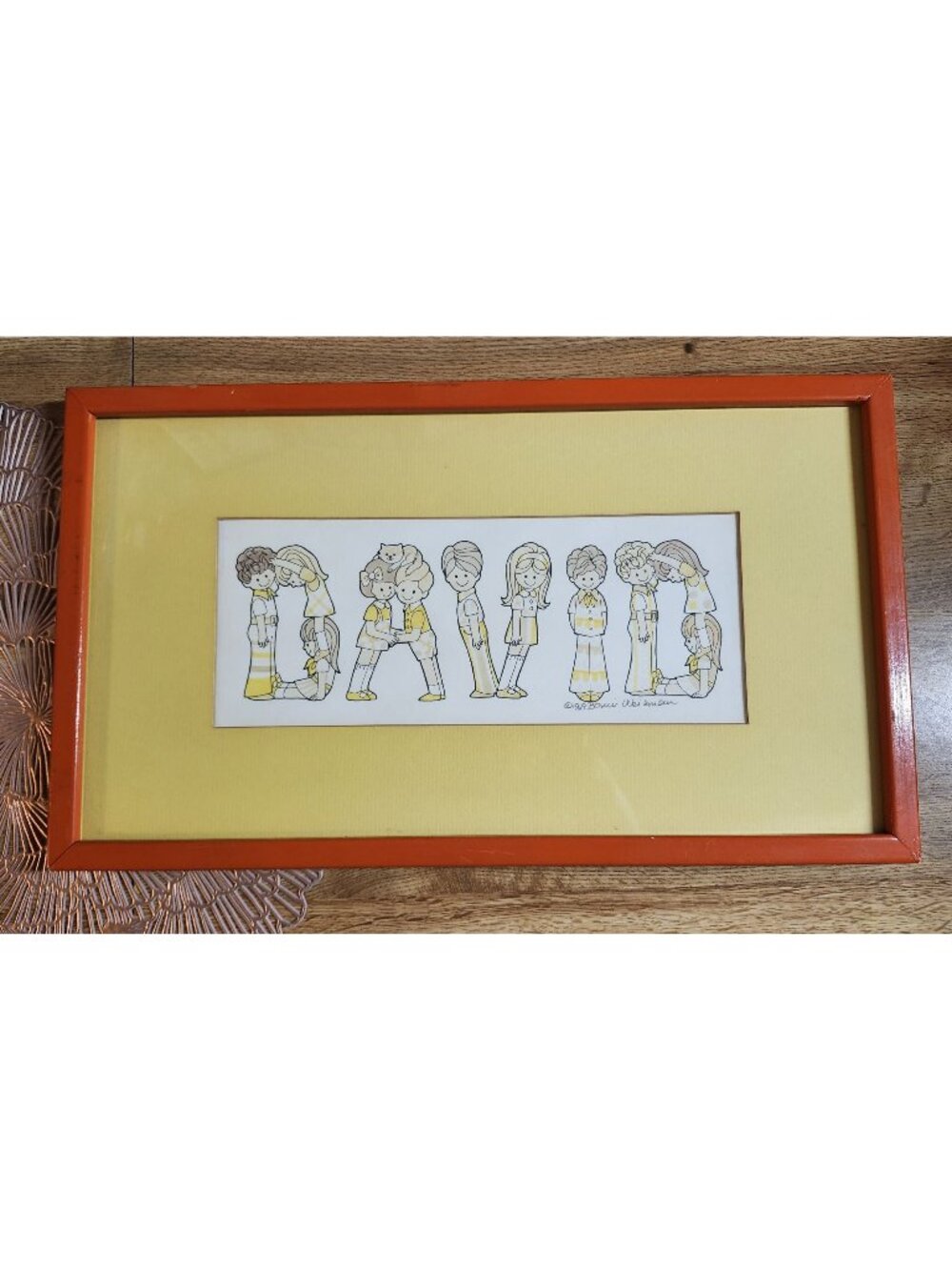 Vintage 1969 "David" Kids Nameplate Bonnie Weisman